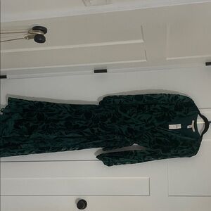 Elegant Green Floral Dress